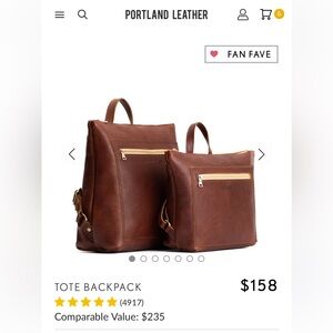 Portland Leather small tote backpack